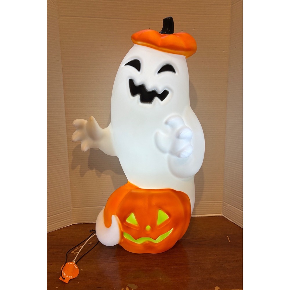 Target Halloween Ghost Blow Mold Light Up Pumpkin Hat Decor 23 Inch 240-43-2967